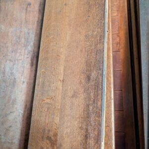 Antique Top Quality Oak Pew Seat Broad Planks From St Mary, Walthamstow