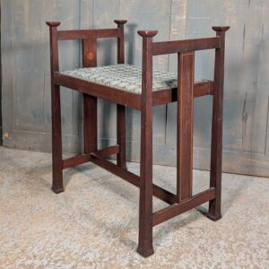 Arts and Crafts Antique Inlaid Mahogany Piano Stool