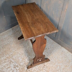Small Oak Vintage Credence Refectory table with Bevelled Edges