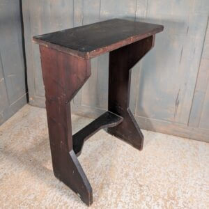 Simple Dark Pine Antique Church Credence Table