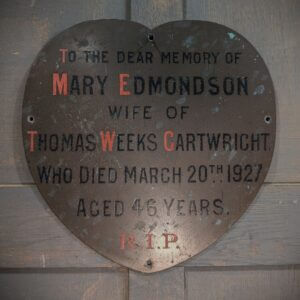 Touching Heart Shaped Heavy Brass Memorial Plaque
