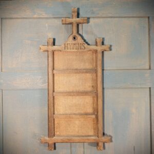 Faded 1860's English Oak Four Hymn Hymn Board from St Giles Darlton