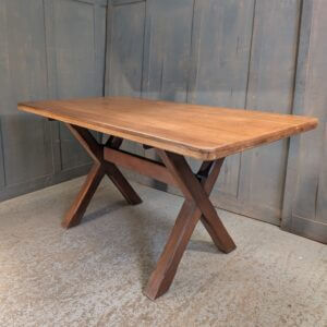 Good Looking Medium Size Medium Colour X Frame Oak Table