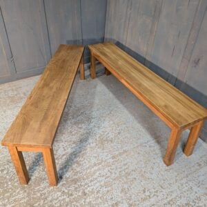 Simple Square Legged Oak Benches - TRADE IN