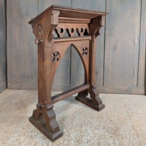 1860's Gothic Detailed Oak Ambo Reading Desk Lectern from St Giles Darlton