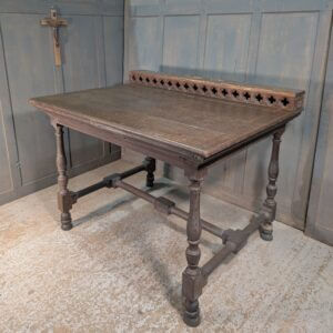1870's Oak Lady Chapel Altar Table with Gothic Gradine
