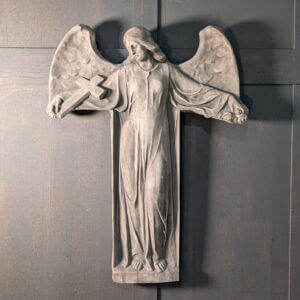 Large Religious Plaque Angel Bearing the Cross