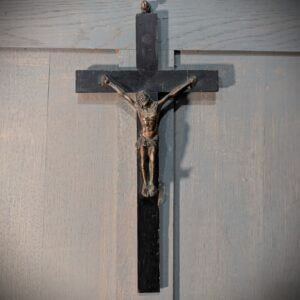 Rare 1700's Bronze & Teak French Crucifix