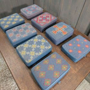 Embroidered Harlequin Set of 8 Church Kneelers Hassocks Cushions