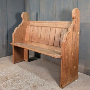 Pale Pitch Pine Antique Curved End Lewes Church Chapel Pew Bench