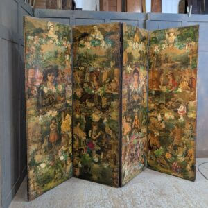 Colourful & Poignant Victorian Scrap Screen