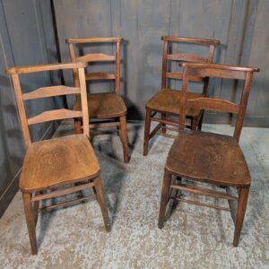 Harlequin Set of 4 Antique Ladderback Church Chapel Chairs