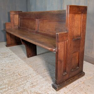 Medium to Dark Oak Elbowed Church Pews Benches from St Saviour's Westcliff-on-Sea