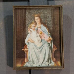Small Framed Vintage Print of the Madonna Queen of Heaven