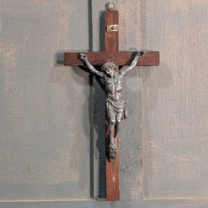 Good to Hold Antique Lead & Wood French Crucifix
