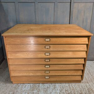 Classic Oak 1970's Vintage Vanpoulles Vestment Plan Chest