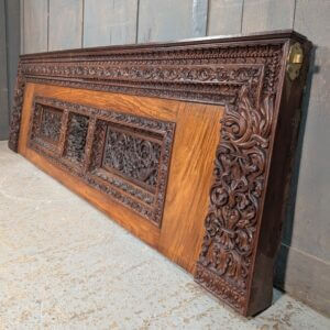 Highly Carved Mahogany & Walnut Church Reredos Panel
