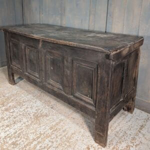 Very Aged 18th Century Panelled Oak Coffer
