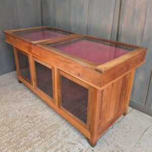 Large Glazed Hardwood Church Museum Display Case for Books Flowers Collections