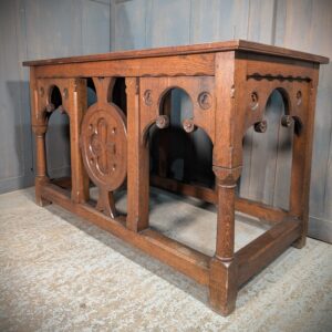 Well Made Heavy Vintage Gothic Oak Church Altar
