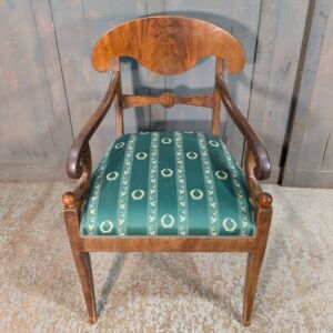 Circa 1900 Antique Swedish Satin Birch Biedermeier Armchair