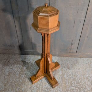 Attractive Mid-Century Portable Oak Baptismal Font