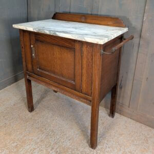 1930's Vintage Oak & Marble Vestry Washstand (SOLD)