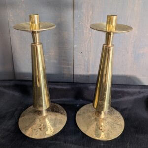 1960's Vintage British Modernist Design Brass Candlesticks (SOLD)
